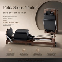 Machine de Pilates pliable en bois de noyer pour la maison, gain de place, pour l'entraînement et les exercices de gym
