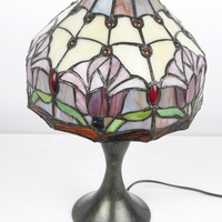 Lampe de table LongHuiJing de 8 pouces, style tulipe en verre teinté européen, lampe en verre teinté