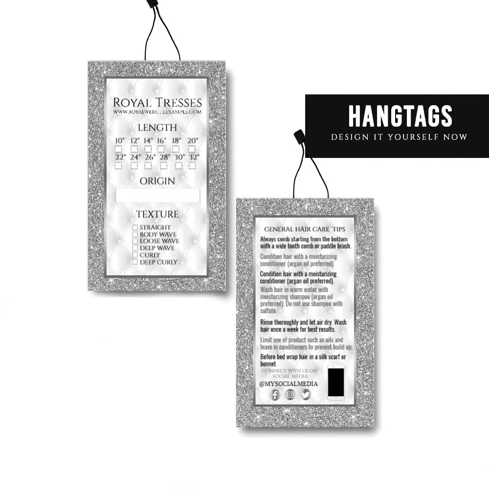 Aangepaste Logo Hair Hangtags En Bundel Wraps Pruik Tags Bundel Haar Tags Voor Extensions Naam Tag Aangepaste Logo En Hangtags