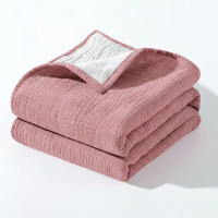 Couverture d'emmaillotage pour bébé en coton biologique GOTS, drap de lit froissé pour nouveau-né, couverture d'allaitement ultra-douce en gaze, couverture en crêpe pour bébé