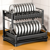 Meilleures ventes : Égouttoir à vaisselle en acier inoxydable à 2 niveaux, étagère de rangement et séchoir à vaisselle en métal pour cuisine