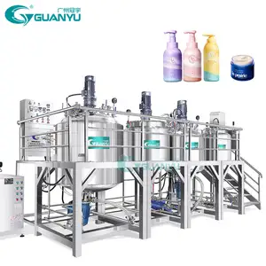 Mesin vakum Emulsifier 1000L tipe tetap, mesin pembuat salep, Mixer vakum tipe tetap, mesin pencampur elektromagenizer lini produksi kosmetik