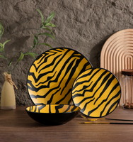 Vaisselle en céramique à imprimé animalier safari, assiettes et bols mixtes tigre, léopard, zèbre, vente en gros et personnalisable