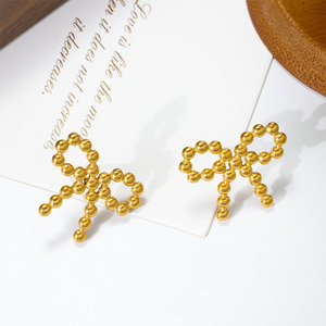 Europe et États-Unis Nouvelle boucle d'oreille Bowknot pour femme Cadeau de bijoux hypoallergénique imperméable - Product Image 2