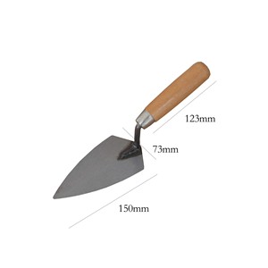 Truelle à tête pointue grise, spatule <span class=keywords><strong>de</strong></span> jointoiement en forme <span class=keywords><strong>de</strong></span> pêche, petite spatule à boue à manche en bois, lame métallique, couteau à plâtrer pour maçonnerie - Product Image 3