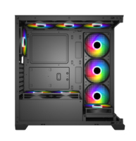 Vente en gros de boîtier pour ordinateur de bureau ATX panneau latéral en verre boîtier pour ordinateur de jeu noir boîtier pour processeur Atx acrylique Cool Mid Tower