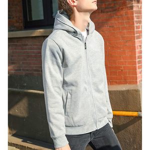 FOXA Men's Winter Sherpa <b>Lined</b> Zip Up Hoodie Sweatshirt Coat Windproof <b>Fleece</b> <b>Jacket</b> Regular Sleeve Gray - Product Image 4