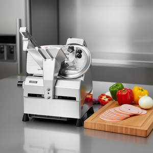 Machine à trancher électrique Vevor, 10 pouces, acier inoxydable, trancheuse à viande automatique, 500W, lame réglable de 0 à 0,67 pouces - Product Image 2