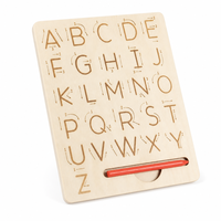 Tablero de Trazado del Alfabeto de Madera Personalizado Educativo de Marca Privada, Juguete Sensorial para Práctica de Escritura a Mano