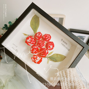 Wooden Preserved Flower <b>Frame</b> Rectangle Solid Wood Handicraft Display Storage Modern Simple Style - Product Image 2
