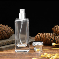Flacon de parfum en verre carré de voyage 30ml 50ml 100ml, flacon pulvérisateur de parfum vide à brume fine, diffuseur à bâtonnets, 100 pièces