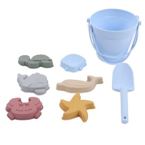 Juego de Juguetes de Playa de Silicona con Temática Marina 3D, Cubo, Pala y Bolsa para Niños, Moldes de Arena, Juguetes de Playa para Bebés, Venta al Por Mayor - Product Image 1