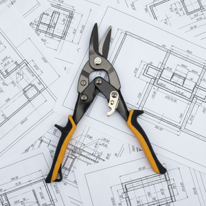 Kéo cắt đa năng công nghiệp, chất lượng cao, lưỡi thép carbon cạnh mịn, tay cầm cao su 10 inch, dùng được cho thêu, sắc bén - Product Image 1