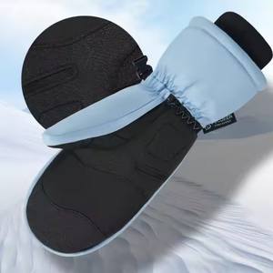Guantes de esquí aislados para adolescentes, cuerda antidumping, poliéster, impermeable, a prueba de viento, cierre de bucle de gancho para invierno, snowboard, senderismo - Product Image 4