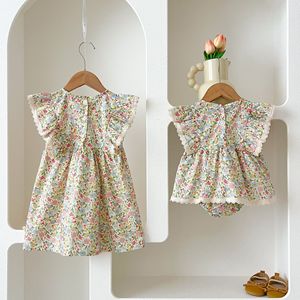 Nuovo Stile Estate 2026: Tutina in Cotone per Neonati con Motivi Floreali e Maniche Corte, Vestitino per Bambine - Product Image 2