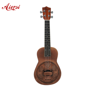 Aiersi Brand 24 Inch Red Rust Concert Resonator Custom Logo Brass Metal Body Hawaii Guitar 4 <b>String</b> Musical <b>Instrument</b> - Product Image 1