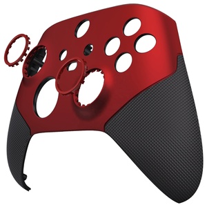 Coque de manette Xbox Series X S avec anse en caoutchouc rouge et noir, coque redessinée, faceplate personnalisée avec anneaux décoratifs, version ASR - Product Image 2