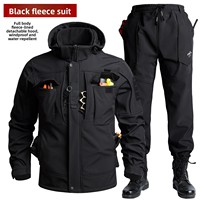 Ensemble de veste pour homme en polaire tissée thermique, coupe-vent, imperméable, résistant au froid, pour le cyclisme, les voyages, la pêche, automne-hiver
