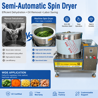 CE DJ50 Semi-automatische groentespinner centrifugale ontvettings- en ontwateringsmachine voor chips, friet, fruit en groenten