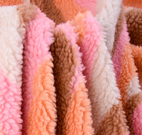 Tissu d'extérieur en polyester jacquard ondulé orange pour l'automne et l'hiver, peluche unie texturée pour enfants et femmes, matière pour jouets