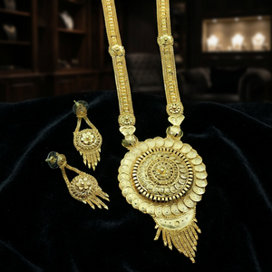 Juego de Joyería de Moda al por Mayor: Collares Largos de Oro Laminado de 14K, 18K, 24K y Conjunto de Joyería de Latón Chapado en Oro con Diseño Floral - Product Image 3