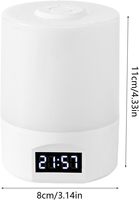 Lampe de table LED rechargeable par USB Affichage de l'horloge Contrôle tactile 3 modes de couleur Veilleuse pour chambre à coucher Dortoir Étude Enfants