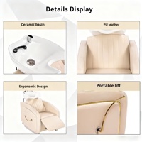 Fauteuil de lavage massant de haute qualité en gros, personnalisable, avec bac noir, pour salon de coiffure