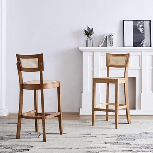 Contemporary Modern <strong>Bar</strong> Stools Luxury Wooden Rattan Minimalist Aviation Restaurant <strong>Breakfast</strong> <strong>High</strong> <strong>Chairs</strong> <strong>for</strong> Counter <strong>Bar</strong> Stool - Product Image 1