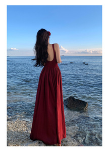 Nuovo abito Vintage elegante senza spalline in tinta unita <span class=keywords><strong>abbigliamento</strong></span> da donna - Product Image 4