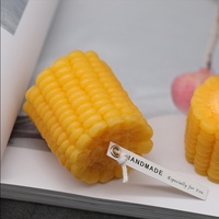 Bougie Souvenir Créative en Cire de Soja Mélange de Céréales 3D Unique en Forme de Maïs, Lampe à Beurre Réaliste, Cadeau de Fête, Décoration Intérieure pour Photos