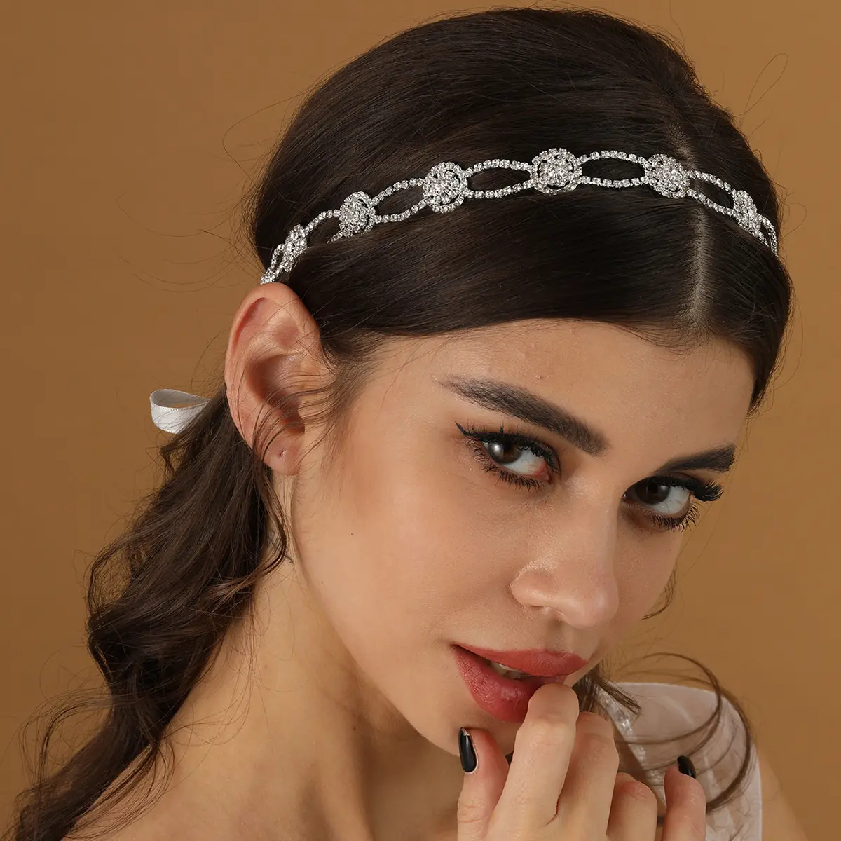 Prata Bridal Headband Cristal Wedding Headpieces para a Noiva Hair Vine Acessórios do cabelo do casamento para Flower Girl dama de honra