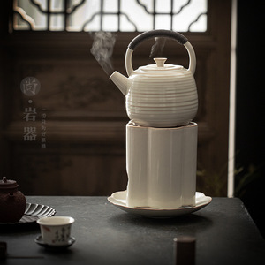 Ceramic <b>Tea</b> Kettle <b>Set</b> With Charcoal Stove For Camping And Home Use Heat Resistant Dehua Origin - Product Image 3