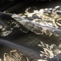 10mm Soie Floral Jacquard Or Argent Fil Tissu Cutwork Textile pour Occasion Spéciale Porter Des Robes Blouses