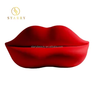 Sofá moderno monroe, estilo marilyn, sexy, moderno, formato de lábio, veludo, vermelho