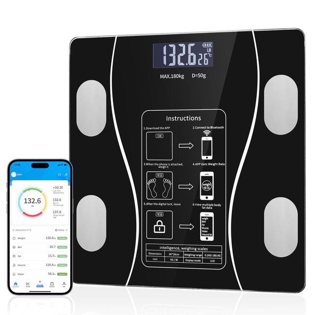 New Digital Blue Tooth Human Personal Bmi Body Fat Scale 180kg Weight Capacity Analysis Household Smart Scales With App