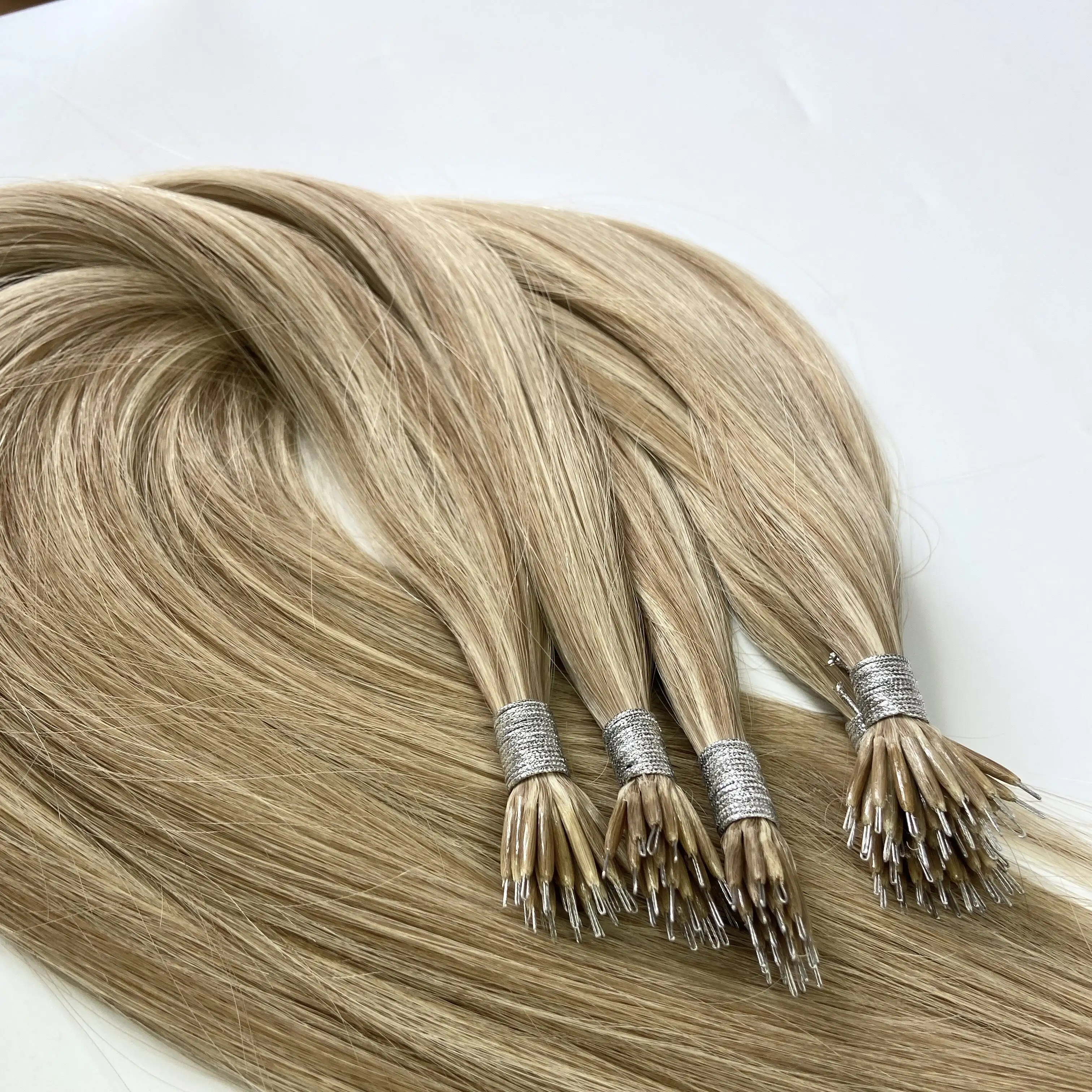 Wholesale Silky Straight Nano Loop Ring Hair Piano Highlight Remy 100% Human Hair Extensions