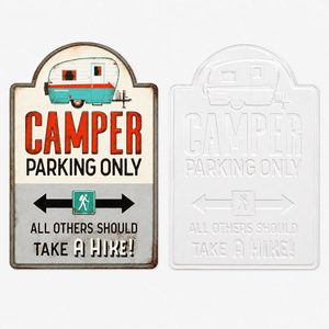 Plaque en métal vintage avec citation amusante sur le thème du camping, de la <span class=keywords><strong>randonnée</strong></span> et du lac, décoration de cabane, art mural rétro - Product Image 1