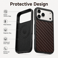 Étui de téléphone magnétique tressé en cuir véritable Denior, design de luxe, compatible avec les séries Apple 17/16/15, chargement sans fil, protection intégrée