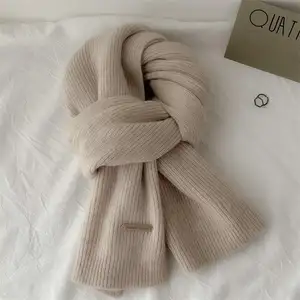 2023 men warm comfortable women cashmere shawl 100% wool plain knitted scarf