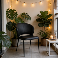 Chaise de luxe minimaliste en fer et cuir PU, avec un design durable, pieds en métal, haut de gamme pour la maison, le bureau et l'hôtel