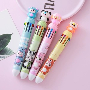 Penna a Sfera Creativa e Carina a Dieci Colori per Studenti delle Scuole Elementari, Penna Multicolore Cartoon con Teste Multiple in Plastica - Product Image 1