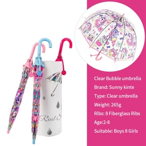 Auto Open Transparent Bubble Straight <b>Umbrella</b> Kids Safety Child Customizable Prints Manual Lightweight Business Modern All-in-1 - Product Image 5