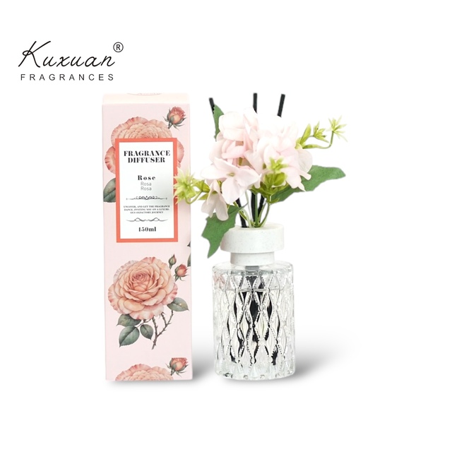 150ml Reed Diffuser with New Design Herbarium Dry Flower Essential Oil Aroma Crystal Sachets for Home Bedroom Office Fragrance