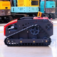 Tondeuse à gazon industrielle tout-terrain télécommandée sur chenilles, largeur de coupe 700 mm, intelligente avec IA