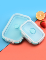 Récipient alimentaire en silicone sans BPA avec couvercles Boîte à lunch pliable de qualité bento pour le camping de qualité alimentaire adaptée aux enfants