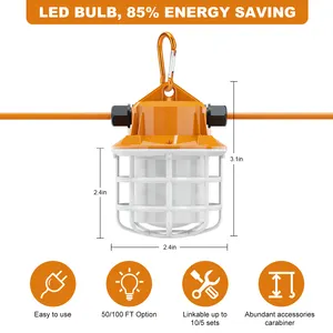 AC100-277V 100 5000 W Linkable LED inşaat ışıkları yüksek defne LED geçici çalışma ışığı K led açık dize ışıkları