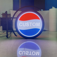 Écran LED circulaire à prix d'usine pour la publicité, boîte lumineuse ronde double/simple face à économie d'énergie, panneau de menu