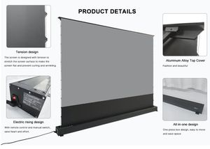 Pantalla de proyector de suelo de <span class=keywords><strong>100</strong></span> <span class=keywords><strong>pulgadas</strong></span>, pantalla de elevación de suelo eléctrico ALR, <span class=keywords><strong>TV</strong></span> láser de Cine en Casa 4K HD - Product Image 4