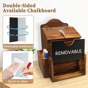 Venta al por mayor de madera de <span class=keywords><strong>pino</strong></span> personalizada estilo religioso urna de madera con sugerencias de donación - Product Image 3