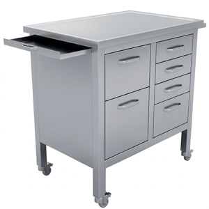 Chariot médical en acier de style industriel LABYCARE pour la manipulation de médicaments en milieu hospitalier, classe I, garantie 1 an, origine Haryana - Product Image 1